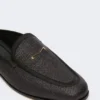 Mules em lona com efeito de ráfia, pretas Mules em lona com efeito de ráfia, pretas
