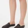 Mules em lona com efeito de ráfia, pretas Mules em lona com efeito de ráfia, pretas