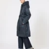 Parka acolchoada em lona repelente à água, azul-escuro