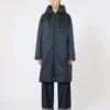Parka acolchoada em lona repelente à água, azul-escuro