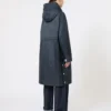 Parka acolchoada em lona repelente à água, azul-escuro