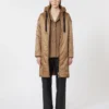 Parka acolchoada em lona repelente à água, cor camelo Parka acolchoada em lona repelente à água, cor camelo