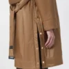 Parka acolchoada em lona repelente à água, cor camelo Parka acolchoada em lona repelente à água, cor camelo