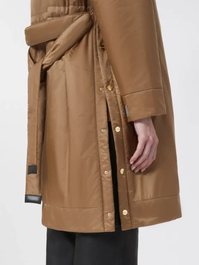 Parka acolchoada em lona repelente à água, cor camelo Parka acolchoada em lona repelente à água, cor camelo