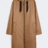 Parka acolchoada em lona repelente à água, cor camelo Parka acolchoada em lona repelente à água, cor camelo