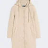 Parka acolchoada em tecido repelente de água, cor areia Parka acolchoada em tecido repelente de água, cor areia