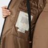 Parka comprida acolchoada em lona repelente à água, cor tabaco Parka comprida acolchoada em lona repelente à água, cor tabaco