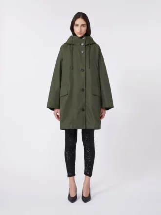 Parka em lona repelente à água, cor cáqui