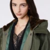 Parka em lona repelente à água, cor cáqui