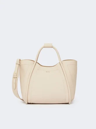 Pequena bolsa de couro estilo marinheiro, cor gelo