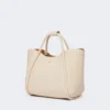Pequena bolsa de couro estilo marinheiro, cor gelo