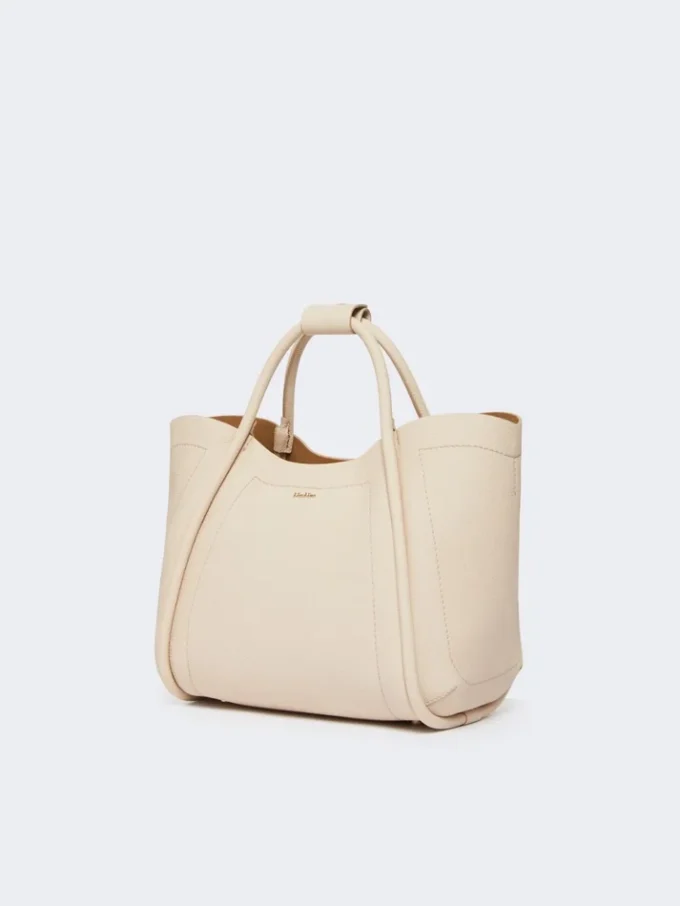 Pequena bolsa de couro estilo marinheiro, cor gelo