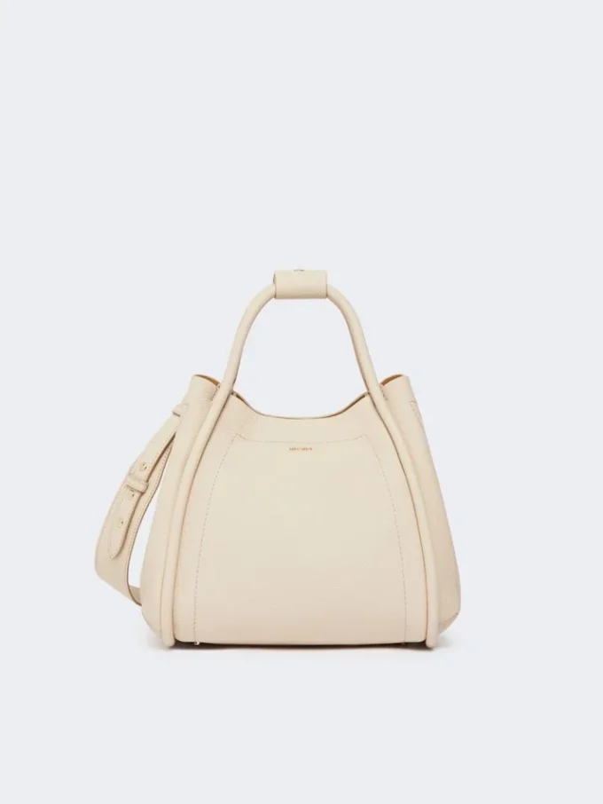 Pequena bolsa de couro estilo marinheiro, cor gelo