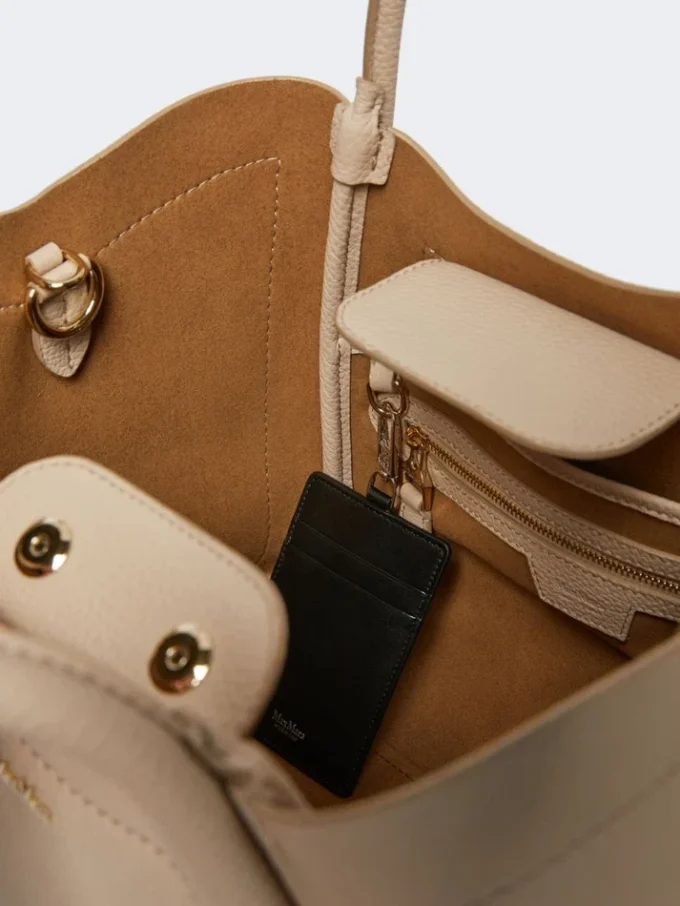 Pequena bolsa de couro estilo marinheiro, cor gelo