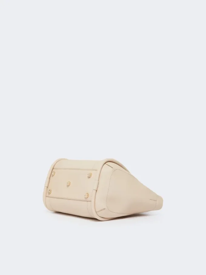 Pequena bolsa de couro estilo marinheiro, cor gelo