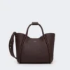 Pequena bolsa de couro estilo marinho, cor bordô