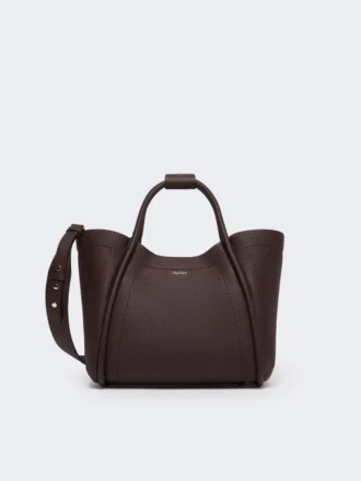 Pequena bolsa de couro estilo marinho, cor bordô