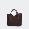 Pequena bolsa de couro estilo marinho, cor bordô