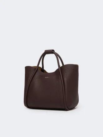 Pequena bolsa de couro estilo marinho, cor bordô