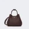 Pequena bolsa de couro estilo marinho, cor bordô