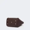 Pequena bolsa de couro estilo marinho, cor bordô