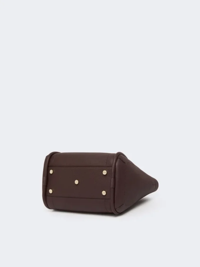 Pequena bolsa de couro estilo marinho, cor bordô