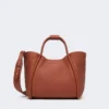 Pequena bolsa de couro estilo marinho, cor ferrugem