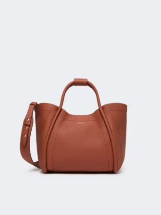 Pequena bolsa de couro estilo marinho, cor ferrugem
