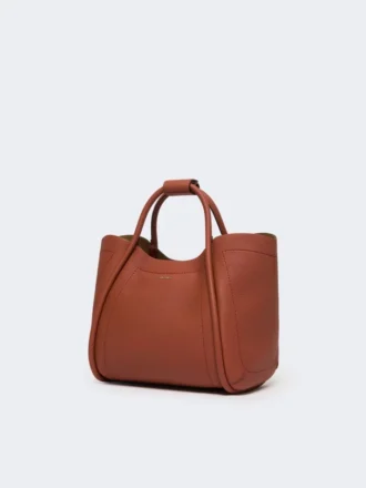 Pequena bolsa de couro estilo marinho, cor ferrugem