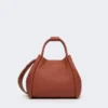 Pequena bolsa de couro estilo marinho, cor ferrugem