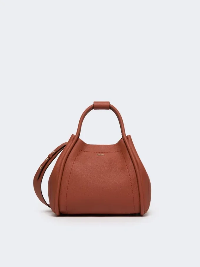 Pequena bolsa de couro estilo marinho, cor ferrugem
