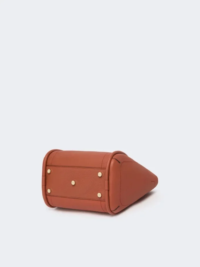 Pequena bolsa de couro estilo marinho, cor ferrugem