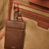 Pequena bolsa de couro estilo marinho, cor ferrugem