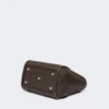 Pequena bolsa Marine com padrão em diamante e tecido trançado, castanho escuro Pequena bolsa Marine com padrão em diamante e tecido trançado, castanho escuro