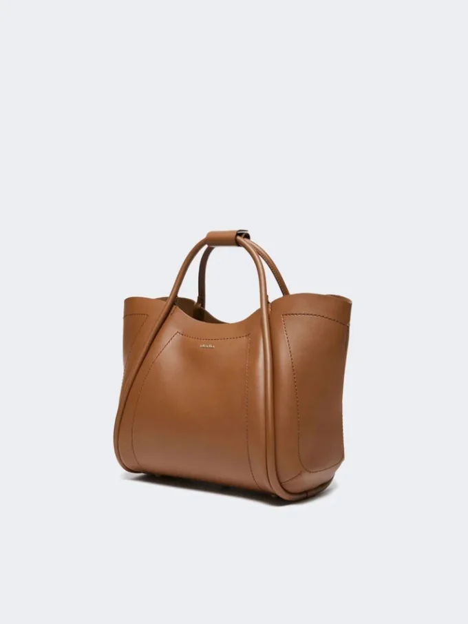 Pequena bolsa Marine em pele, castanho bronze Pequena bolsa Marine em pele, castanho bronze
