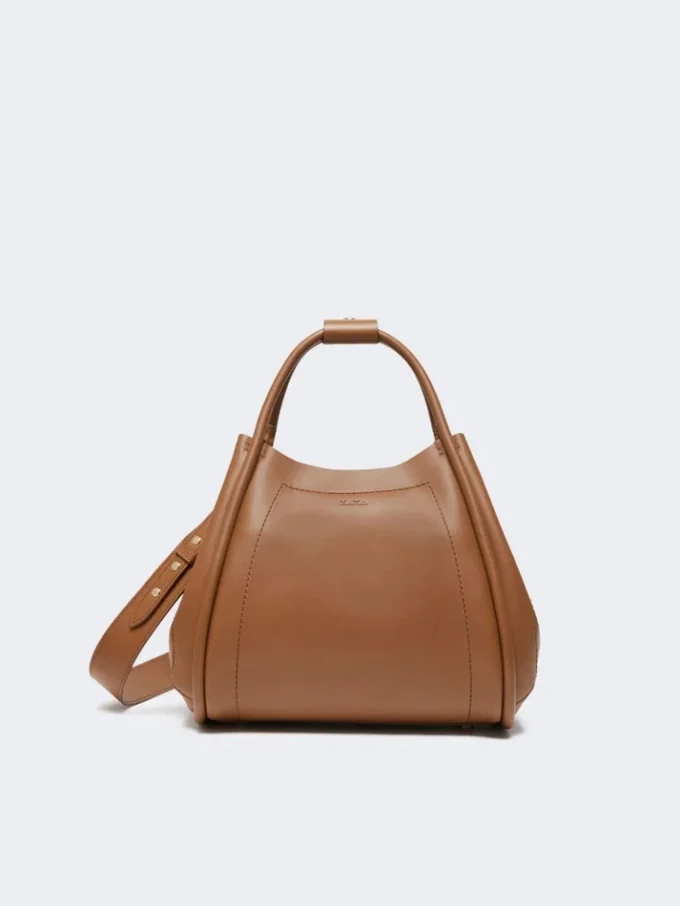 Pequena bolsa Marine em pele, castanho bronze Pequena bolsa Marine em pele, castanho bronze