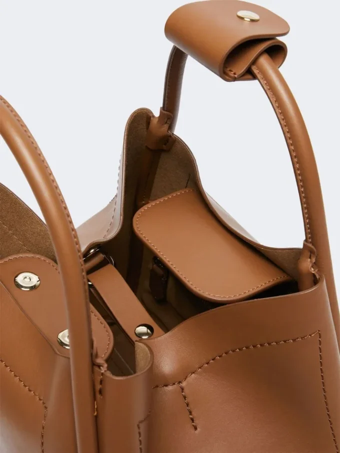Pequena bolsa Marine em pele, castanho bronze Pequena bolsa Marine em pele, castanho bronze