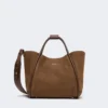 Pequena bolsa marinha em pele nubuck, castanho escuro Pequena bolsa marinha em pele nubuck, castanho escuro