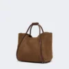 Pequena bolsa marinha em pele nubuck, castanho escuro Pequena bolsa marinha em pele nubuck, castanho escuro
