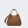 Pequena bolsa marinha em pele nubuck, castanho escuro Pequena bolsa marinha em pele nubuck, castanho escuro