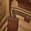 Pequena bolsa marinha em pele nubuck, castanho escuro Pequena bolsa marinha em pele nubuck, castanho escuro