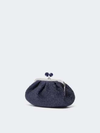 Pequena bolsa Pasticcino com efeito de ráfia, azul ultramar