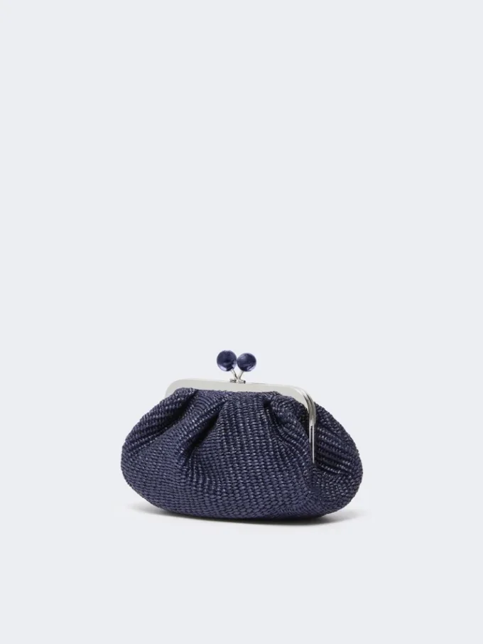 Pequena bolsa Pasticcino com efeito de ráfia, azul ultramar