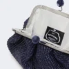 Pequena bolsa Pasticcino com efeito de ráfia, azul ultramar