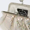 Pequena bolsa Pasticcino em cetim adornada com strass, rosa antigo