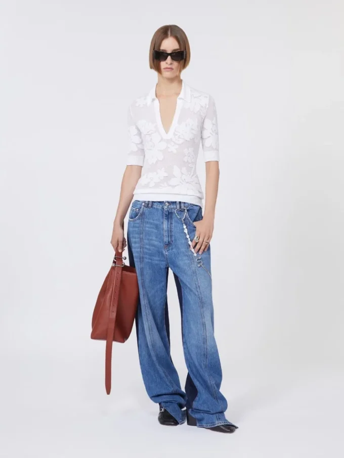 Polo em algodão elástico, branco Polo em algodão elástico, branco