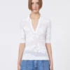 Polo em algodão elástico, branco Polo em algodão elástico, branco