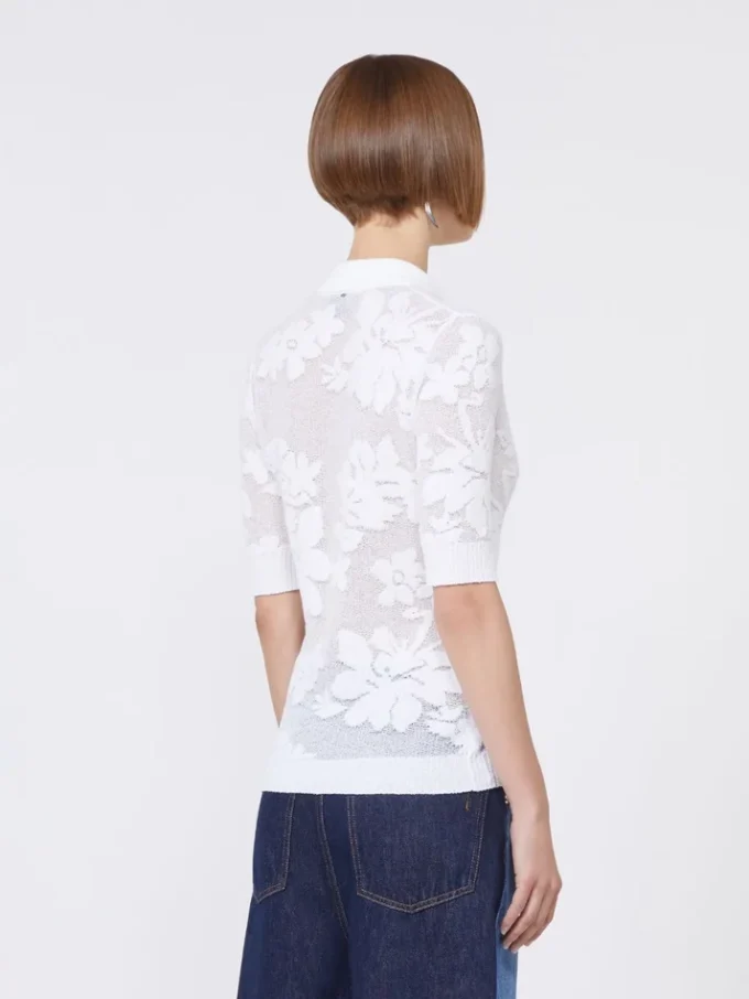Polo em algodão elástico, branco Polo em algodão elástico, branco