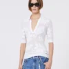 Polo em algodão elástico, branco Polo em algodão elástico, branco