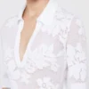 Polo em algodão elástico, branco Polo em algodão elástico, branco